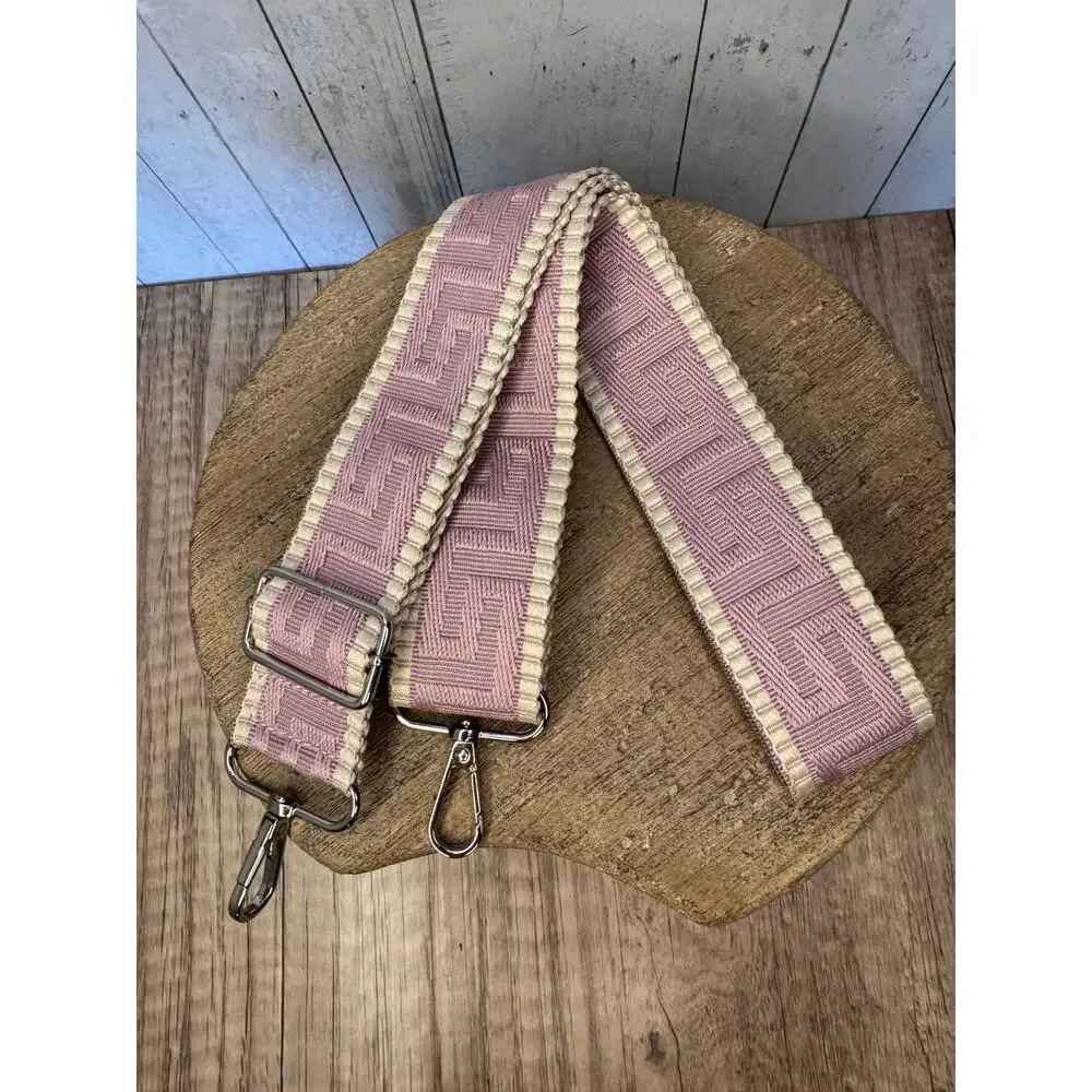 Woven Lavender Purse Strap Wide Striped Bag Strap Boho Crossbody Purse Strap